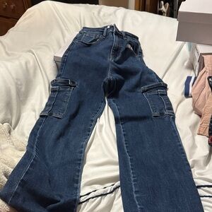 Kids Blue Cargo Jeans